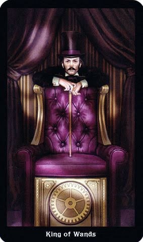 Ý nghĩa lá King of Wands trong bộ Steampunk Tarot