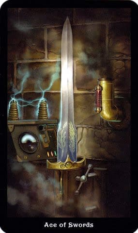 Ý nghĩa lá Ace of Swords trong bộ Steampunk Tarot