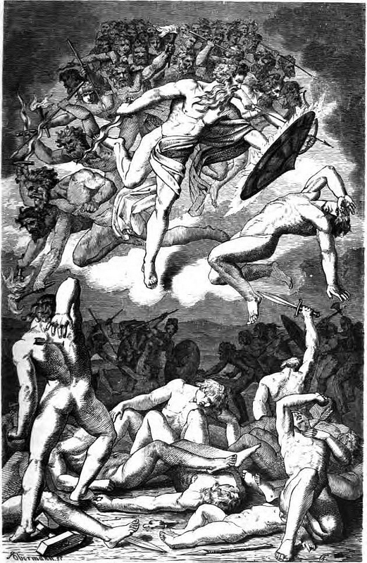 Trận chiến của các vị thần (1882) – tranh của Friedrich Wilhelm Heine