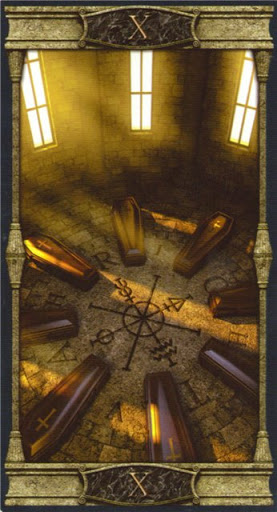 Ý nghĩa lá X. The Wheel of Fortune trong bộ bài Vampires Tarot of the Eternal Night