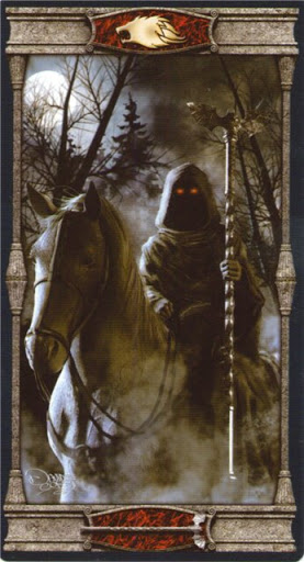 Ý nghĩa lá Knight of Wands trong bộ bài Vampires Tarot of the Eternal Night