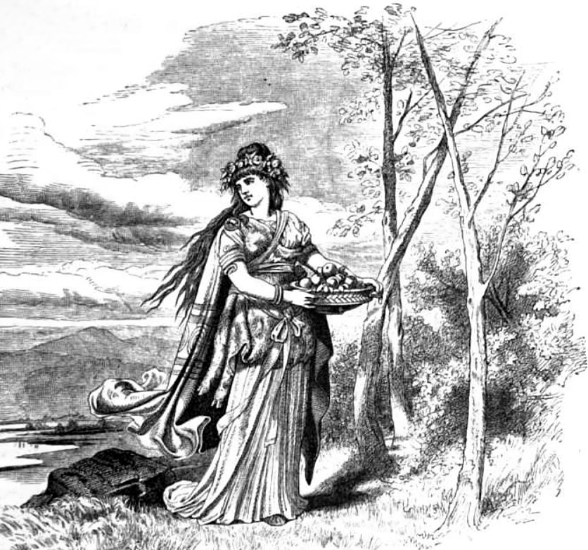 Nữ thần Iðunn mang táo (1882) – tranh minh họa của Carl Emil Doepler
