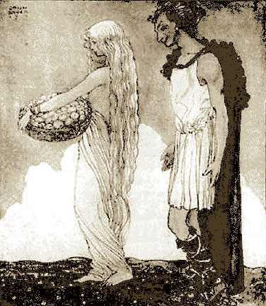 Loki lừa Iðunn khỏi Ásgarðr – tranh của John Bauer