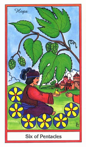 Ý nghĩa lá 6 of Pentacles trong bộ bài Herbal Tarot