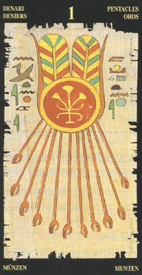 Ý nghĩa lá Ace of Pentacles trong bộ bài Egyptian Tarot