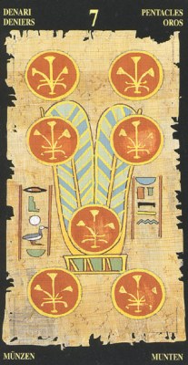 Ý nghĩa lá 7 of Pentacles trong bộ bài Egyptian Tarot