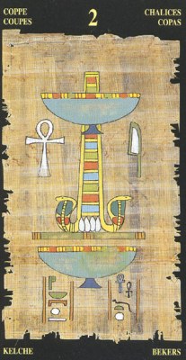 Ý nghĩa lá 2 of Chalices trong bộ bài Egyptian Tarot