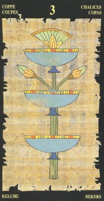 Ý nghĩa lá 3 of Chalices trong bộ bài Egyptian Tarot