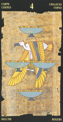 Ý nghĩa lá 4 of Chalices trong bộ bài Egyptian Tarot