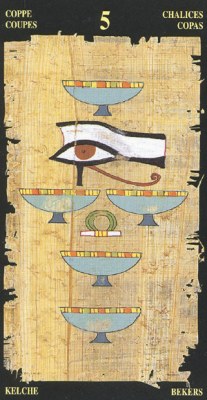Ý nghĩa lá 5 of Chalices trong bộ bài Egyptian Tarot