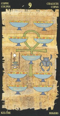 Ý nghĩa lá 9 of Chalices trong bộ bài Egyptian Tarot