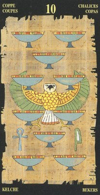 Ý nghĩa lá 10 of Chalices trong bộ bài Egyptian Tarot