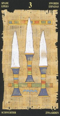 Ý nghĩa lá 3 of Swords trong bộ bài Egyptian Tarot