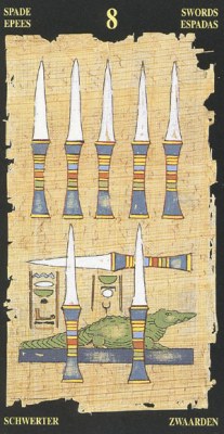 Ý nghĩa lá 8 of Swords trong bộ bài Egyptian Tarot