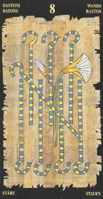 Ý nghĩa lá 8 of Wands trong bộ bài Egyptian Tarot