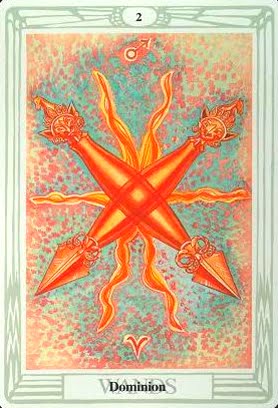 Lá Two of Wands – Aleister Crowley Thoth Tarot