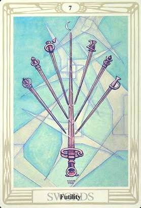 Ý nghĩa lá Seven of Swords trong bộ bài Aleister Crowley Thoth Tarot