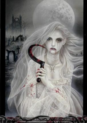 Lá Bài XVIII. The Moon – Tarot of Vampyres