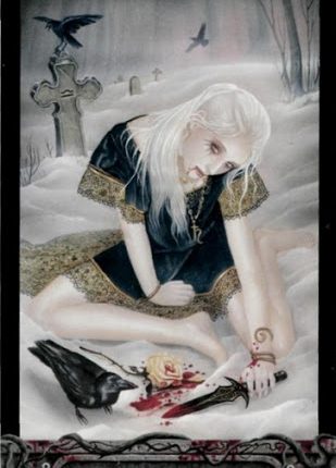 Lá Bài Three of Knives – Tarot of Vampyres