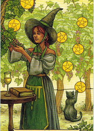 Lá Seven of Pentacles – Everyday Witch Tarot