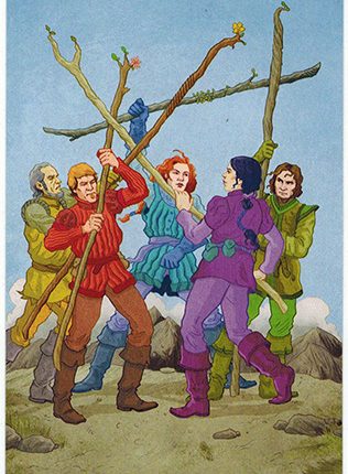 Lá Five of Wands – Llewellyn’s Classic Tarot