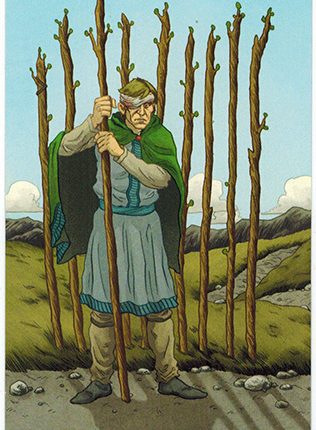 Lá Nine of Wands – Llewellyn’s Classic Tarot