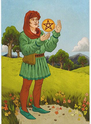 Lá Page of Pentacles – Llewellyn’s Classic Tarot