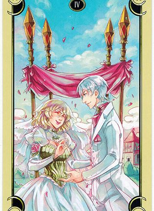 Lá Four of Wands – Mystical Manga Tarot