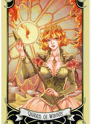 Lá Queen of Wands – Mystical Manga Tarot
