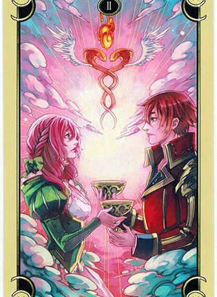 Lá Two of Cups – Mystical Manga Tarot
