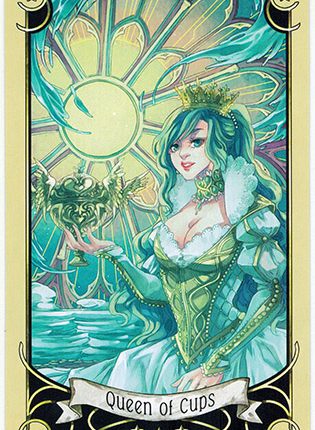 Lá Queen of Cups – Mystical Manga Tarot