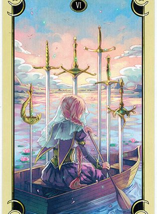 Lá Six of Swords – Mystical Manga Tarot