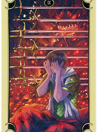Lá Nine of Swords – Mystical Manga Tarot