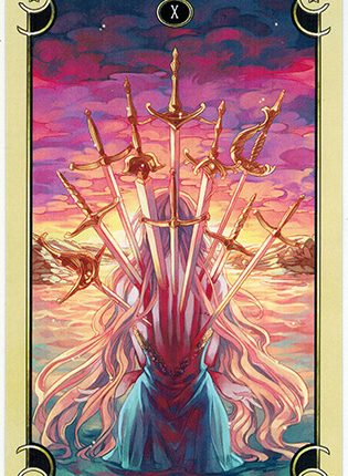 Lá Ten of Swords – Mystical Manga Tarot