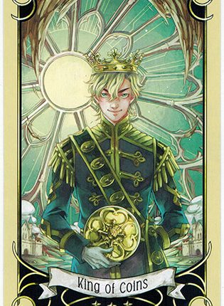 Lá King of Coins – Mystical Manga Tarot