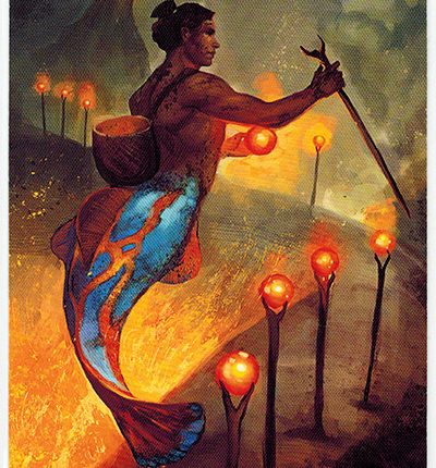 Mermaid Tarot – 9 of Wands